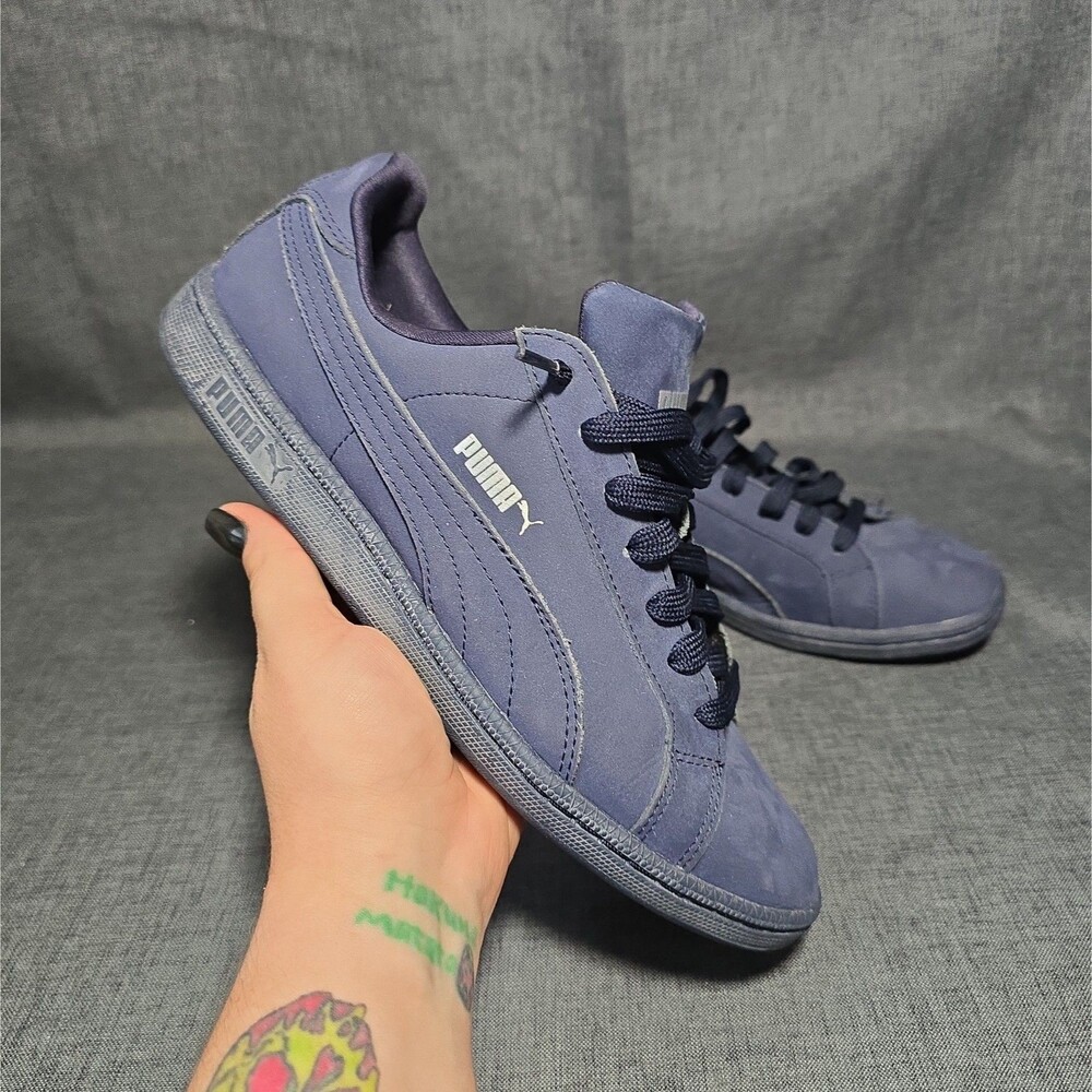 Puma Smash Buck Men US 7.5 Peacoat-Puma Silver Blue Sneakers Shoes